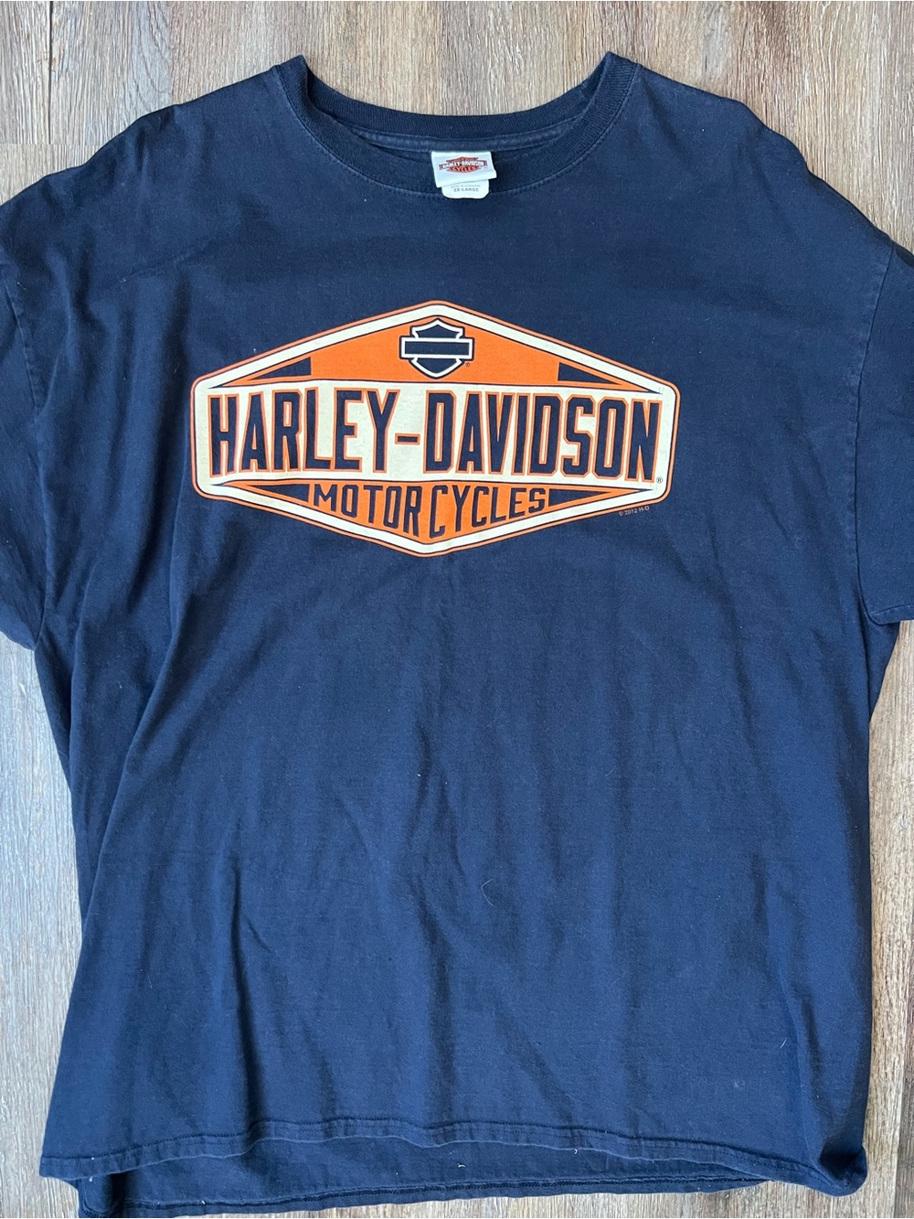 Harley Davidson 2012 Men’s 2XL Navy Graphic T Shirt Starved Rock Illinois XXL